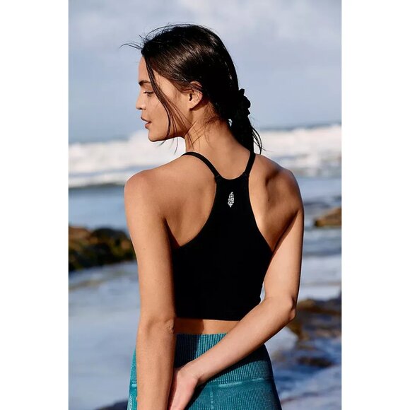 Free People Tops - Free People Movement Crop Run Tank BLACK ribbed Racerback size XS/SMALL NEW